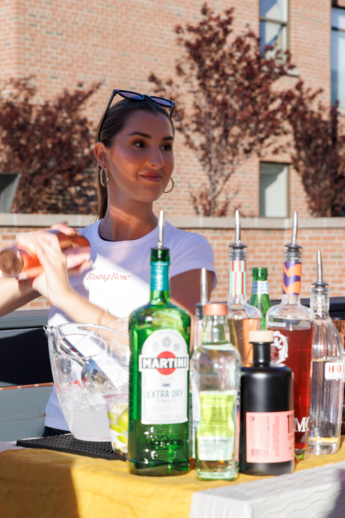 Rising Rose, bartender serving drinks